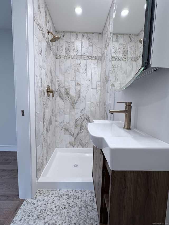 220 W Rd, Colchester, CT 06415 - full bath featuring vanity, a stall shower, and recessed lighting
