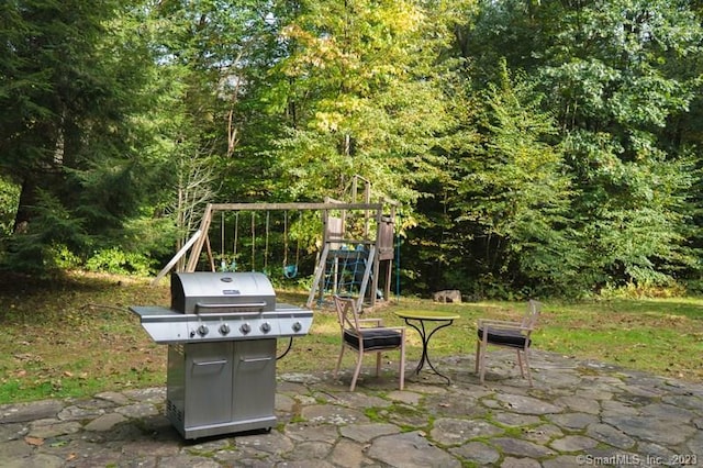 33 Sentry Hill Rd, Roxbury, CT 06783 - view of patio / terrace with area for grilling and a playground