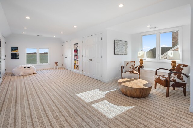 38 Yarmouth Rd, Norwalk, CT 06853 - living area with light colored carpet, recessed lighting, and baseboards