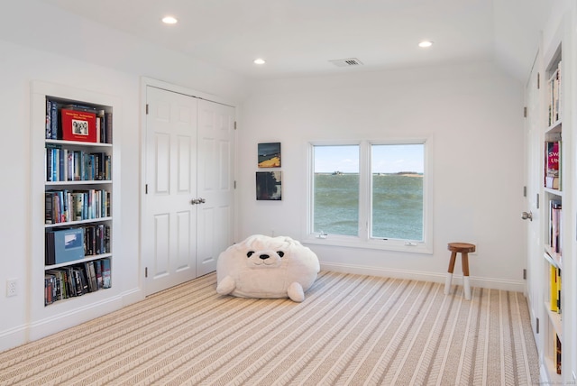38 Yarmouth Rd, Norwalk, CT 06853 - carpeted bedroom with vaulted ceiling, recessed lighting, baseboards, and a closet