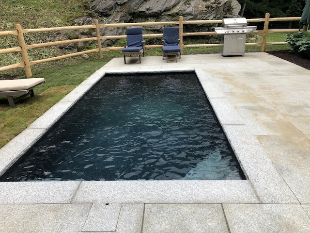 18 Tunnel Rd, Roxbury, CT 06783 - swimming pool featuring a grill, fence, and a patio area