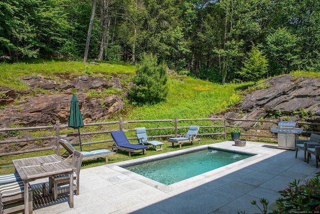 18 Tunnel Rd, Roxbury, CT 06783 - outdoor pool with a patio area and a wooded view