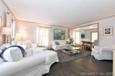 living room with wood finished floors