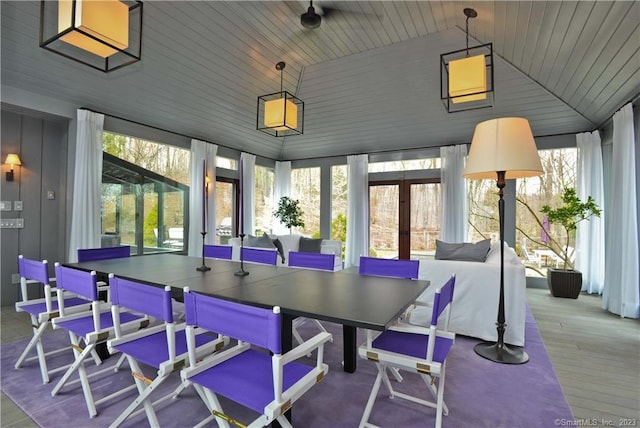 247 Painter Hill Rd, Roxbury, CT 06783 - sunroom / solarium with french doors and lofted ceiling
