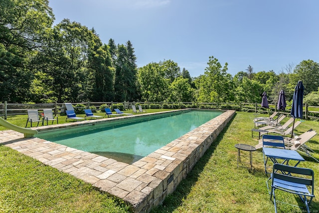 10 Sunny Ridge Rd, Washington, CT 06793 - view of swimming pool with a water slide