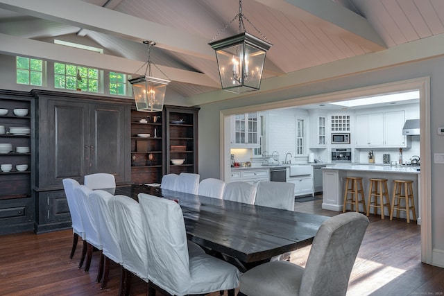 10 Sunny Ridge Rd, Washington, CT 06793 - dining area with a chandelier and dark wood finished floors