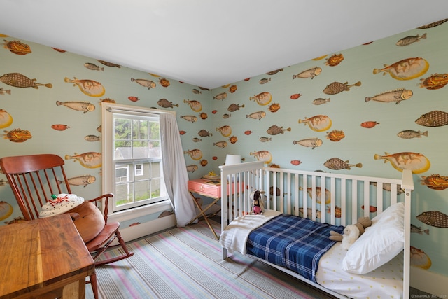 4 Lime Rock Holw, Salisbury, CT 06039 - bedroom with a nursery area, carpet flooring, and wallpapered walls