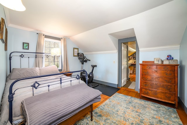 270 Berkshire Rd, Newtown, CT 06482 - bedroom featuring wood finished floors, baseboards, and lofted ceiling