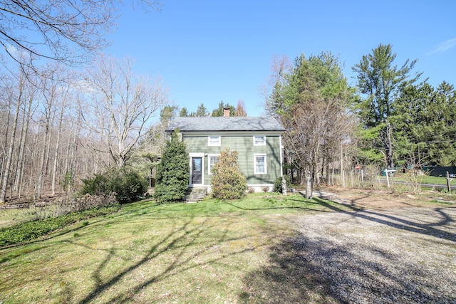 270 Berkshire Rd, Newtown, CT 06482 - view of front of property featuring a front yard and a chimney