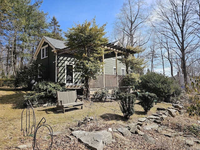 270 Berkshire Rd, Newtown, CT 06482 - view of home's exterior featuring a pergola