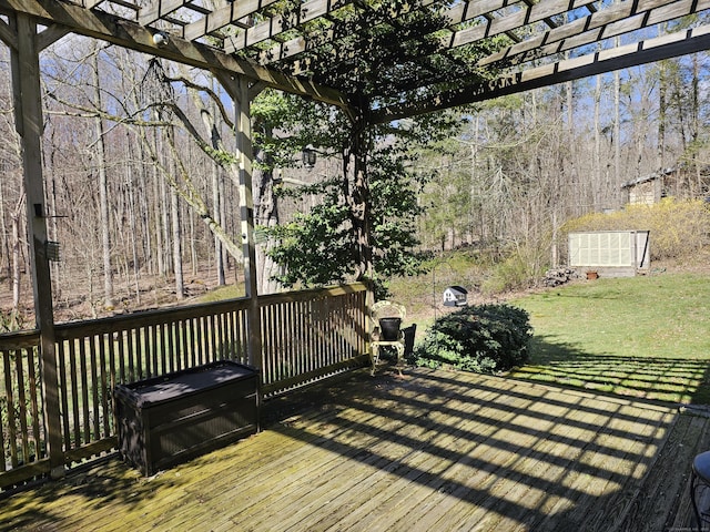 270 Berkshire Rd, Newtown, CT 06482 - wooden terrace with a lawn and a pergola