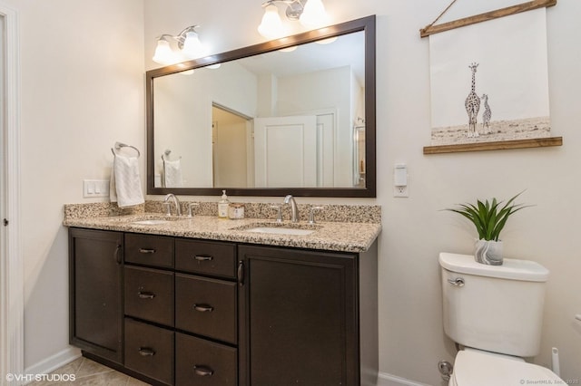 1026 Country View Rd Unit 1026, Danbury, CT 06810 - bathroom with double vanity, toilet, baseboards, and a sink