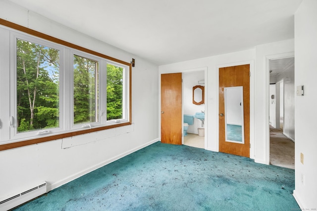 18 Hillcrest Dr, Somers, CT 06071 - unfurnished bedroom featuring baseboard heating, carpet, baseboards, and ensuite bathroom