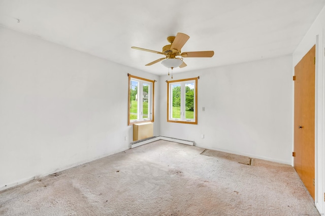 18 Hillcrest Dr, Somers, CT 06071 - unfurnished room featuring baseboard heating, a ceiling fan, and carpet floors