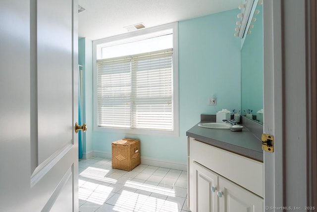 88 Sconset Ln, Guilford, CT 06437 - bathroom with tile patterned floors, vanity, plenty of natural light, and visible vents