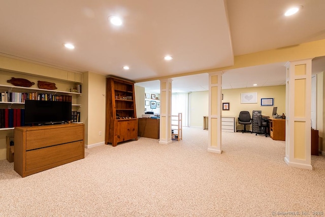 88 Sconset Ln, Guilford, CT 06437 - finished basement featuring baseboards, recessed lighting, and light colored carpet