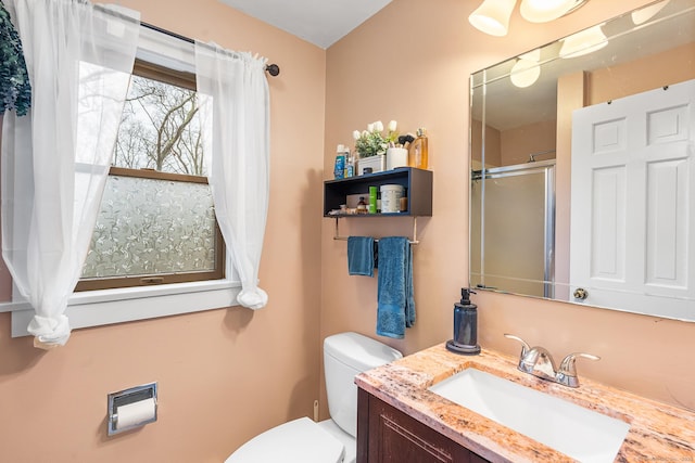 20 Sunrise Trl, East Lyme, CT 06333 - full bathroom with vanity, toilet, and an enclosed shower
