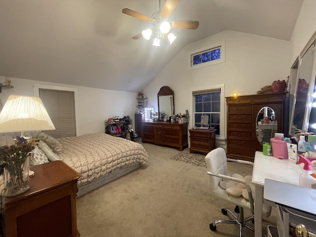 49 Taylor Rd, Bethel, CT 06801 - carpeted bedroom with lofted ceiling and a ceiling fan