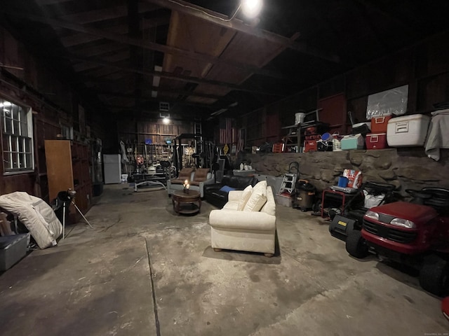 view of garage