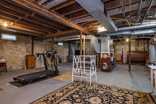 basement featuring heating fuel
