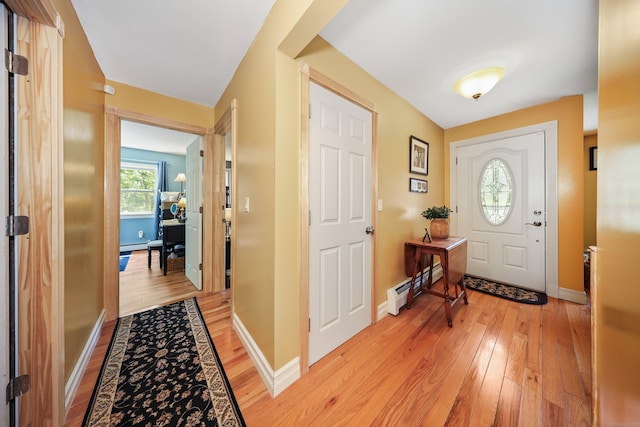 17 Straitsville Rd, Prospect, CT 06712 - foyer entrance with light wood-type flooring, a baseboard radiator, and baseboards