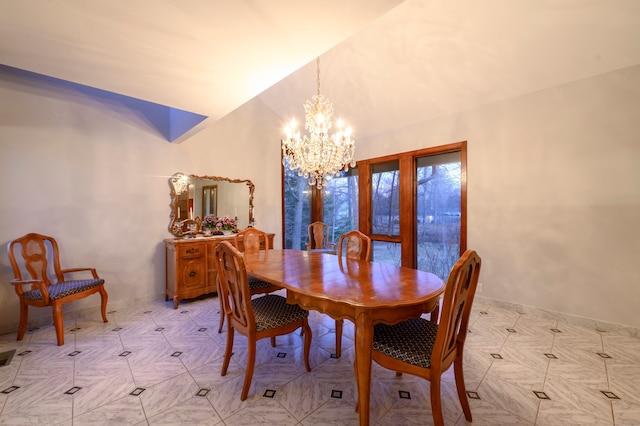 41 Seeley Rd, Trumbull, CT 06611 - dining space with a chandelier, lofted ceiling, and light flooring