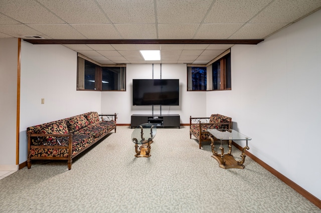 41 Seeley Rd, Trumbull, CT 06611 - living area with a drop ceiling and carpet