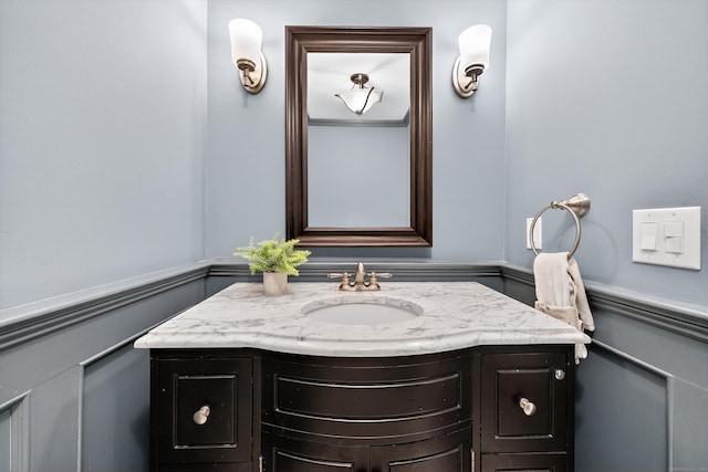 65 Joes Hill Rd, Danbury, CT 06811 - bathroom with vanity and a wainscoted wall