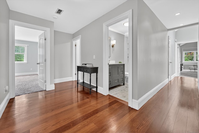 65 Joes Hill Rd, Danbury, CT 06811 - corridor with wood-type flooring, healthy amount of natural light, and recessed lighting