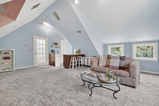 65 Joes Hill Rd, Danbury, CT 06811 - living area with light colored carpet and lofted ceiling