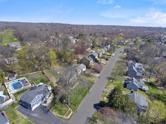 drone / aerial view featuring a residential view