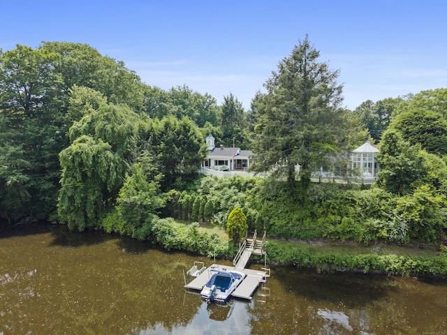 7 Ford Rd, Newtown, CT 06482 - dock area featuring a water view and a forest view