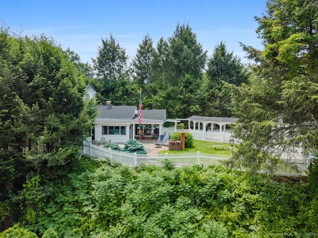 7 Ford Rd, Newtown, CT 06482 - rear view of house featuring a patio area and a fenced backyard