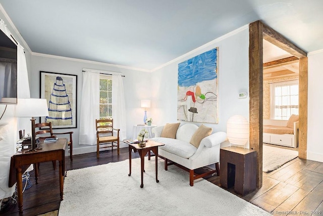 253 Tophet Rd, Roxbury, CT 06783 - living area featuring wood finished floors and ornamental molding