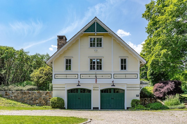 253 Tophet Rd, Roxbury, CT 06783 - view of front of property with a chimney, a garage, and driveway