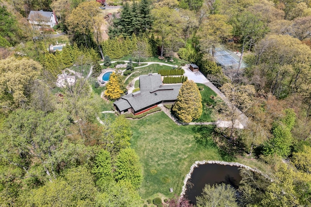 71 Boulderol Rd, Stamford, CT 06903 - view of property location featuring a nearby body of water and a heavily wooded area