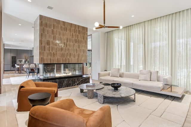 common area with recessed lighting