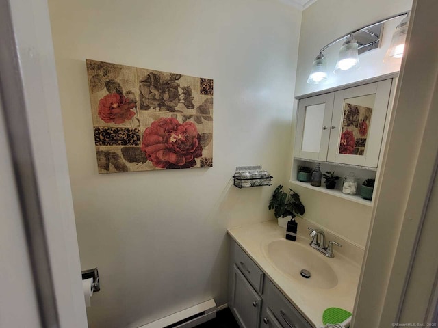 24 Deerwood Ln Unit 3, Waterbury, CT 06704 - bathroom with vanity and a baseboard radiator
