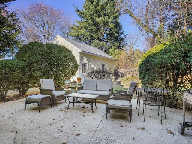 48 Meyer Pl, Greenwich, CT 06878 - view of patio with an outdoor living space and fence