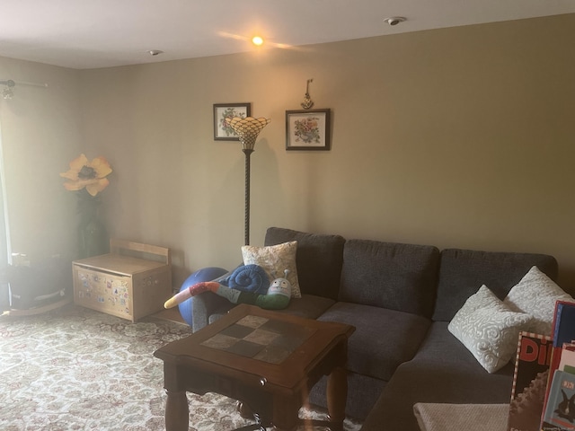 living room with carpet