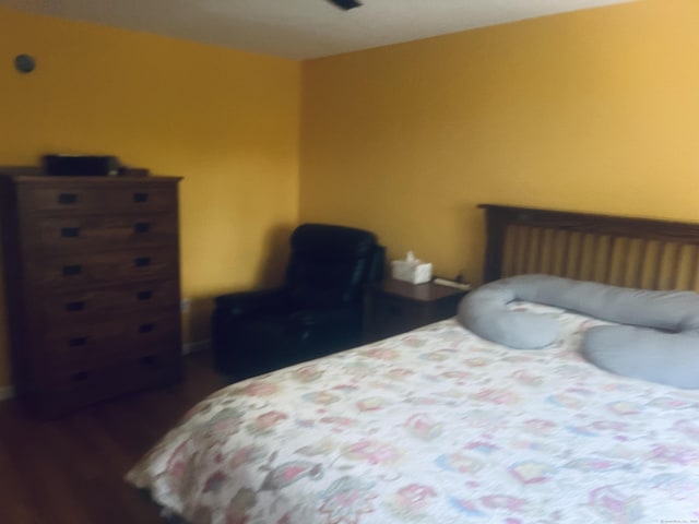 bedroom featuring dark wood-type flooring