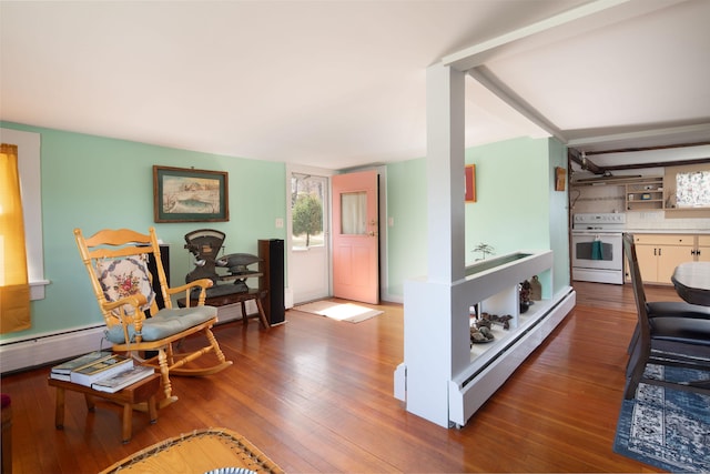 2 Perry St, Salisbury, CT 06039 - living room with wood-type flooring and a baseboard heating unit
