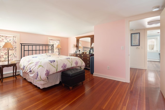 2 Perry St, Salisbury, CT 06039 - bedroom featuring baseboard heating, dark wood finished floors, a baseboard heating unit, and baseboards