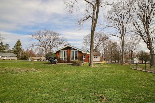 view of yard with fence