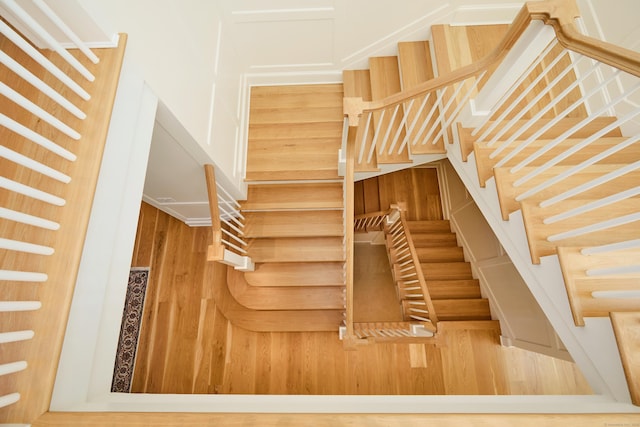 stairs featuring radiator heating unit