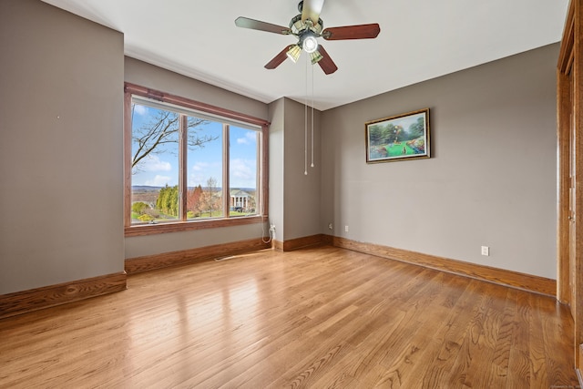 14 Turnberry Rd, Wallingford, CT 06492 - unfurnished room with light wood-type flooring, baseboards, and ceiling fan
