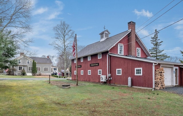 120 Boston Post Rd, Old Lyme, CT 06371 - view of side of property with a chimney, a lawn, and a shingled roof