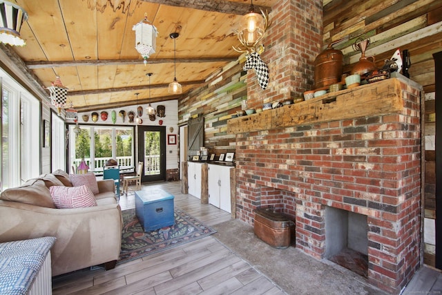 34 Kent Rd, Warren, CT 06754 - sunroom with wood ceiling, healthy amount of natural light, wood finished floors, and a wooden deck