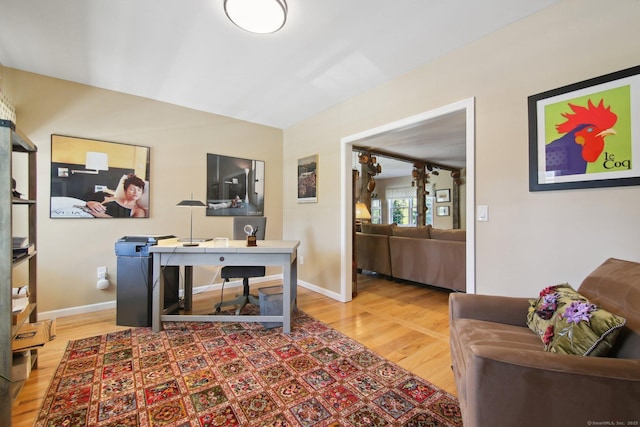 34 Kent Rd, Warren, CT 06754 - home office with light wood-type flooring and baseboards