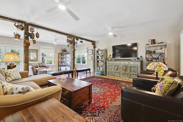 34 Kent Rd, Warren, CT 06754 - living room featuring ceiling fan